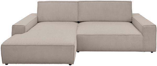 Home affaire Ecksofa NEU: SHERWOOD XXL 284, Big-Sofa L-Form, tiefe Sitzfläche 95 cm, Cord, Recamiere rechts/links, als Schlafsofa stellbar, Cord u. Leinenoptik