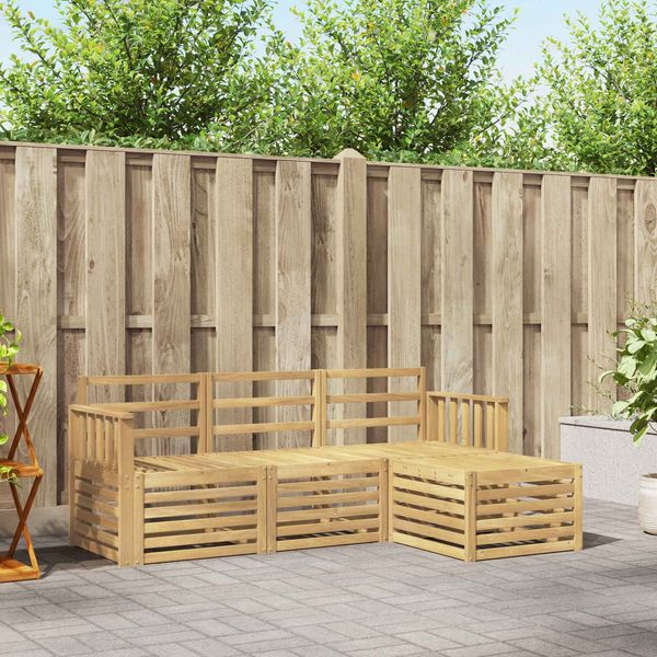 vidaXL Outdoor-Sofagarnitur 4 pcs Weiß 189,5 x 122,5 x 73 cm 3391624