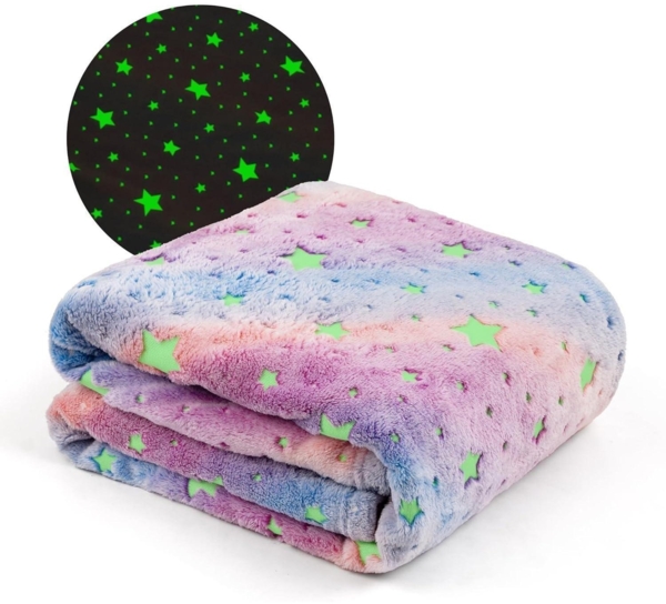 Kuscheldecke Kinder Glow In The Dark, Weich Warm Geschenk Mädchen Junge Bunt