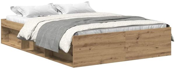 vidaXL Bettgestell ohne Matratze Artisan-Eiche 120x190cm Holzwerkstoff 3328877 Bild 2