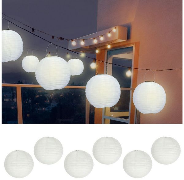 CEPEWA Lampion Papierlampion 6er Set Papier Ø35cm weiß Laterne Lampion Ballon Deko