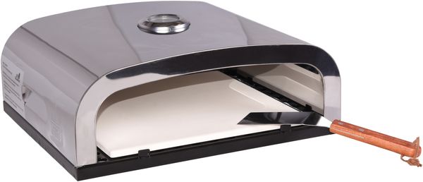 Pizzaofen EDGAR für Grill - Edelstahl Silber 15x35x40cm | Grillofen Pizza machen