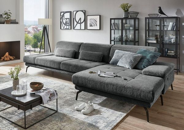 Die PlanBar Ecksofa MP-IN20126 L-Form mit Kaltschaum-Polsterung, mit Kopfteilverstellung, optional Sitztiefen- & Armteilverstellung