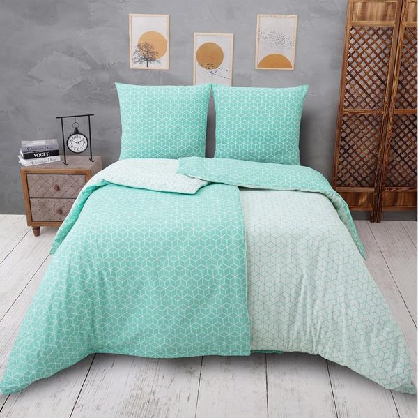 Vency Home Bettwäsche in Gr. 135x200, 155x220 cm oder 200x200, 4 teilig, 2x Bettbezug Reißverschluss + 2x Kissenbezug 80x80 Umschlagverschluss