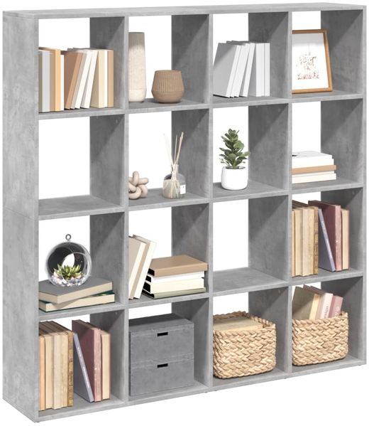 vidaXL Bücherregal Betongrau 137,5x29x137,5 cm Holzwerkstoff 3310292 Bild 8