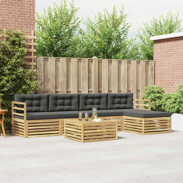 vidaXL Outdoor-Sofagarnitur 6 pcs Weiß und Anthrazit 79 x 79 x 37 cm 3390347