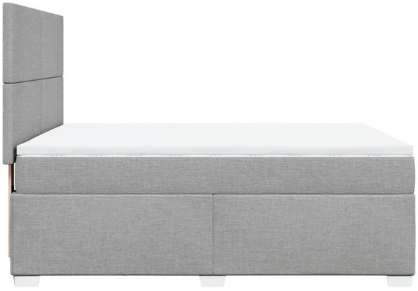 vidaXL Boxspringbett mit Matratze Hellgrau 140x200 cm Stoff 3292804 Bild 11