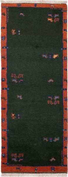 Läufer Gabbeh - Indus - 200 x 75 cm - dunkelgrün