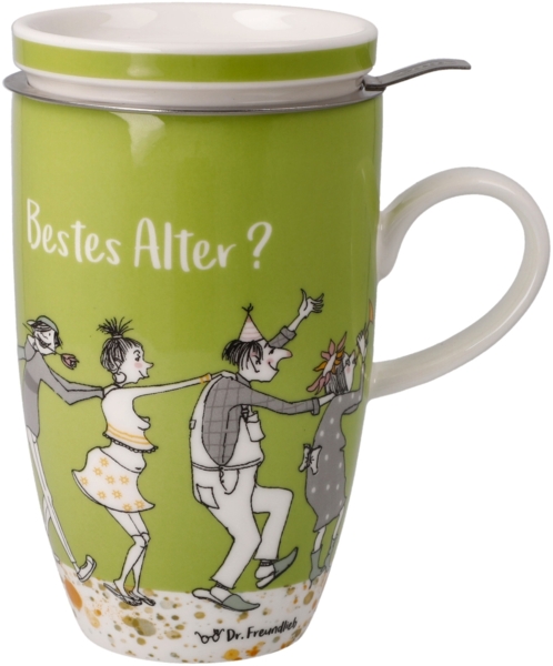 Goebel Teetasse mit Deckel und Sieb Barbara Freundlieb - Das beste Alter, Fine Bone China, Bunt, 0. 45 L, 27001361 Bild 2