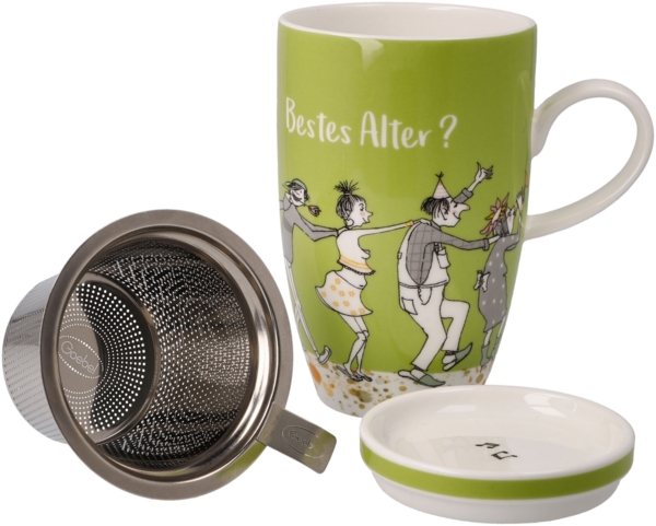 Goebel Teetasse mit Deckel und Sieb Barbara Freundlieb - Das beste Alter, Fine Bone China, Bunt, 0. 45 L, 27001361 Bild 8
