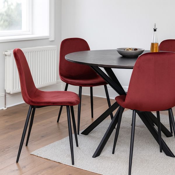 Stuhl Savannah Velvet Rot 2er Set