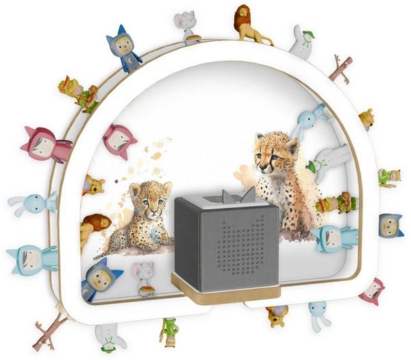 Holzura Kinderregal Tonie Regal Regenbogen mit magnetischem Rahmen für Toniefiguren