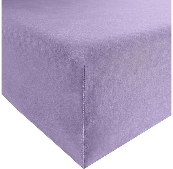 Erwin Müller 'Freising' Spannbettlaken, Gummizug: Rundumgummi, 1 Stück, Elasthan-Jersey-Stretch Uni, Flieder, Spannbettlaken - 90x190 cm - 100x220 cm Bild 5