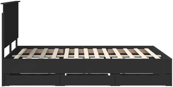 vidaXL Bettrahmen mit Schubladen Schwarz 150 x 200 cm Ingenieurs Holz 3409448 Bild 9