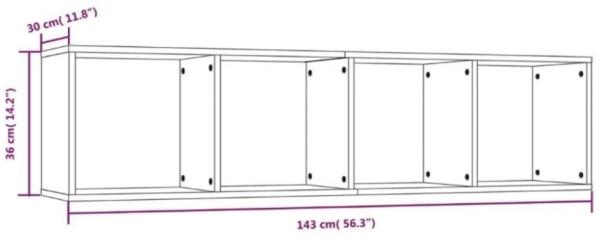vidaXL Bücherschrank/TV-Schrank Grau Sonoma 143x30x36cm Holzwerkstoff 815271 Bild 6