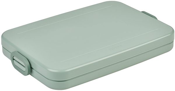 Mepal Brotdose Flat Brotdose To Go - Lunchbox für 4 Brotscheiben - Meal Prep Box - Brotdose Erwachsene - Essenbox mit Unterteilung - Nordic sage