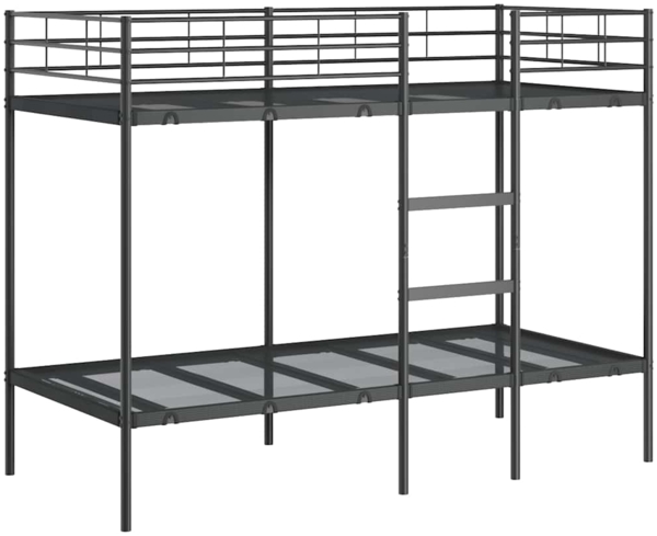 vidaXL Etagenbett ohne Matratze Schwarz 90x200 cm Stahl 42000322