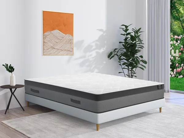 Vente-unique - Taschenfederkernmatratze - Memory Schaum - 1 Zone - Härtegrad 3 - 160 x 200 cm - Stärke 24 cm - ILLUSION von YSMÉE