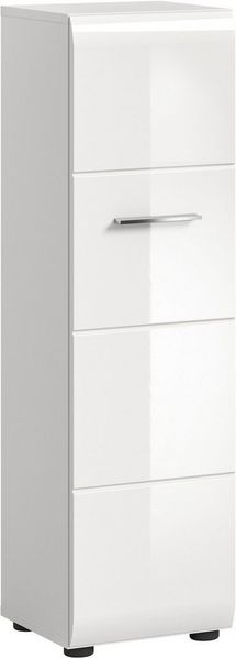 welltime Stauraumschrank (1-St) Florenz, Stauraumschrank, Weiß Hochglanz, 30 cm breit, 4 Fächer