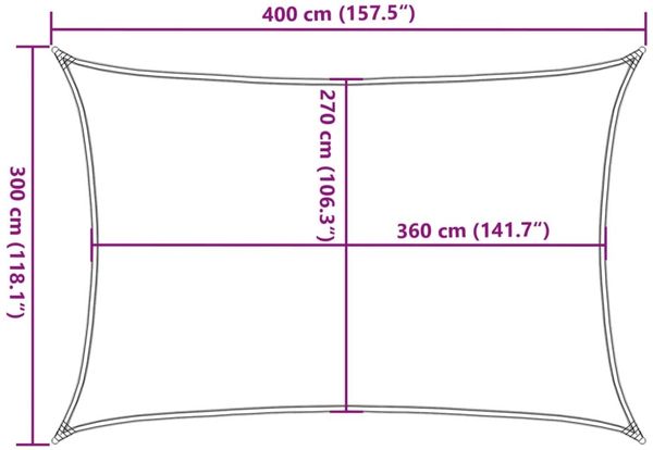 vidaXL Sonnensegel 160 g/m² Creme 3x4 m HDPE 311182 Bild 10