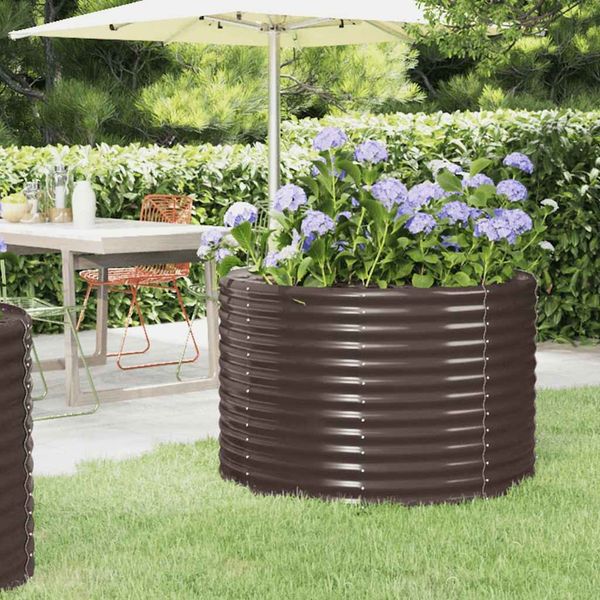 vidaXL Hochbeet Verzinkter Stahl 100x100x68 cm Braun 319055