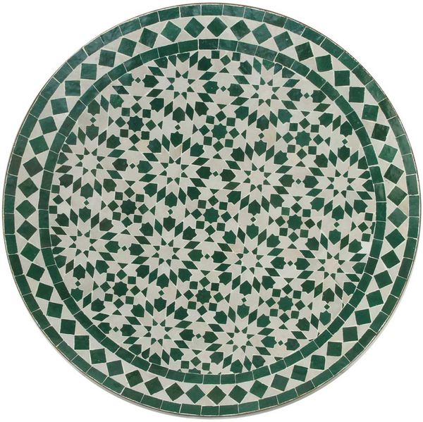Mosaik Bistrotisch Rund 70 cm Ankabut-Weiß