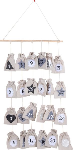 TrendLine Deko Adventskalender Holz 61 x 8 x 38 cm zum selbst befüllen