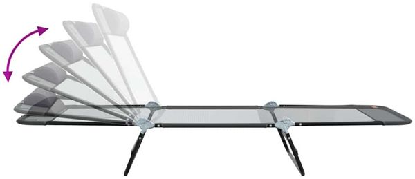 vidaXL Klappbare Sonnenliege Grau 182 x 55 x 85,5 cm Textilene 42003156 Bild 9
