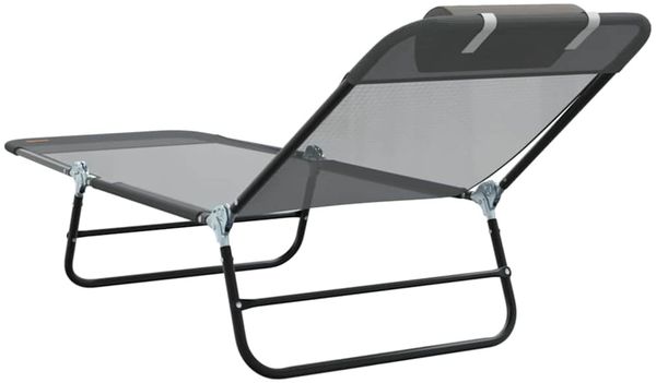 vidaXL Klappbare Sonnenliege Grau 182 x 55 x 85,5 cm Textilene 42003156 Bild 6