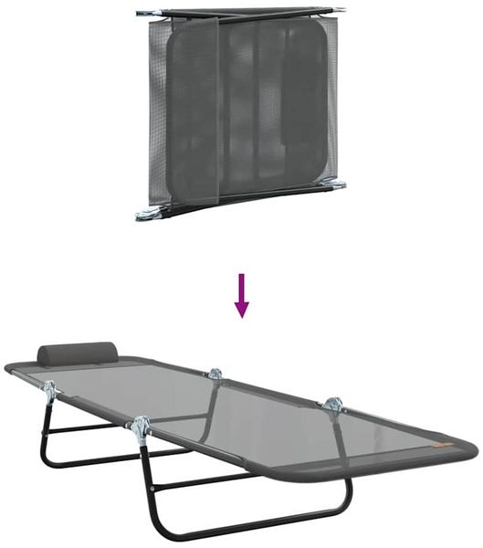 vidaXL Klappbare Sonnenliege Grau 182 x 55 x 85,5 cm Textilene 42003156 Bild 8