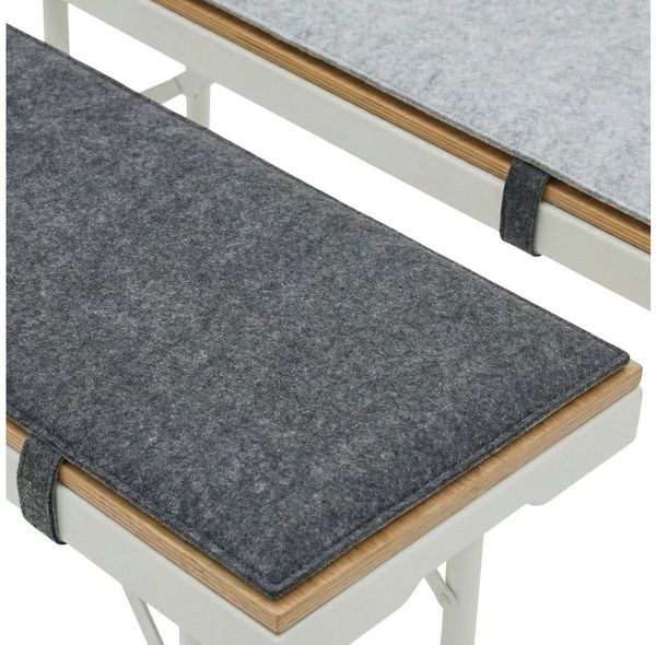 DuneDesign Bankauflage 2er Set 120 x 25 x 1 cm Filz Bierbankauflage Sitzauflage zum Wenden, Bodenschutz Filzgleiter für Festzeltbank - Bierzelttisch - Partybank