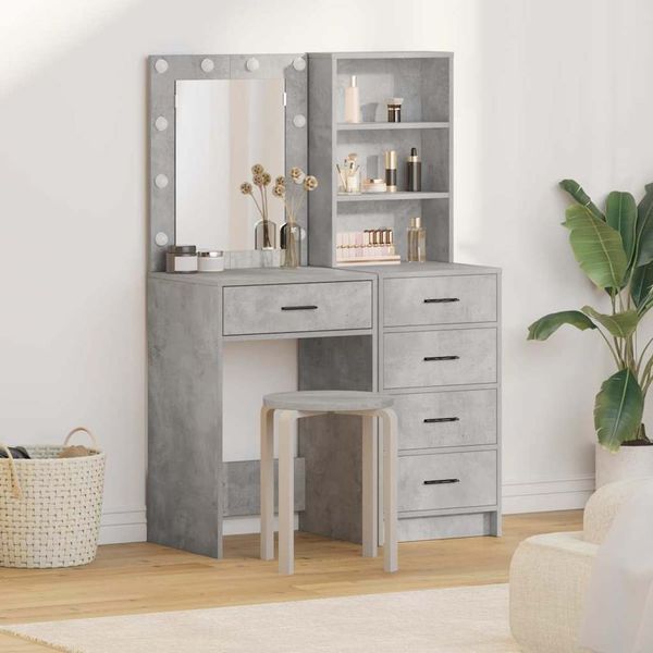 vidaXL Schminktisch 2 pcs Grau 50 x 41 x 135 cm Holzwerkstoff 3334203