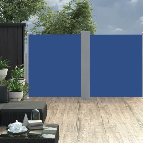 vidaXL Ausziehbare Seitenmarkise Blau 140 x 600 cm 48458