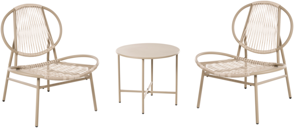 Bistro Set OVARO Polyrattan Beige