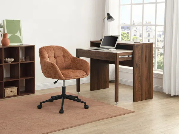Vente-unique - LASSANDRA Office chair Stoff Rot - B 61 cm x H 85 cm77 cm x L 60 cm