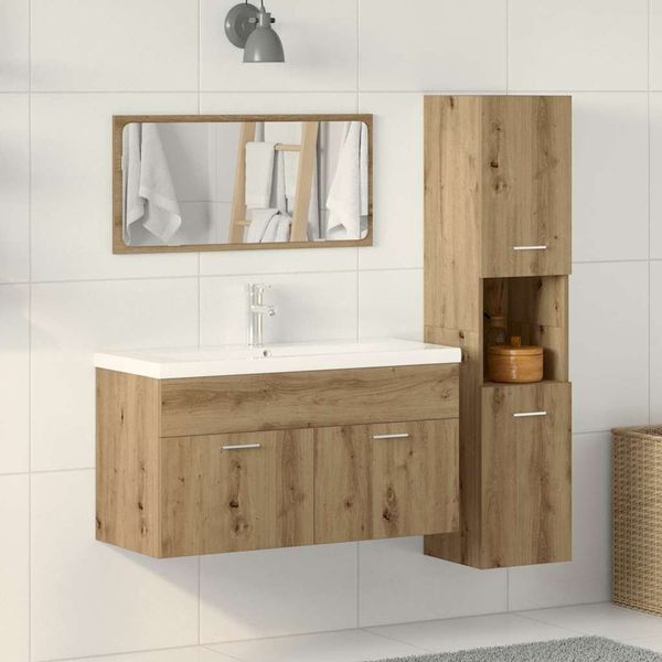 vidaXL 3-tlg. Badmöbel-Set Artisan-Eiche Holzwerkstoff 3328592