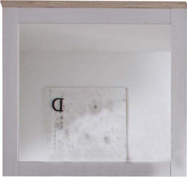 Spiegel Romy / Romance, Glas, Holzwerkstoff, Weiß, Holzfarben, 95 x 92 x 4 cm