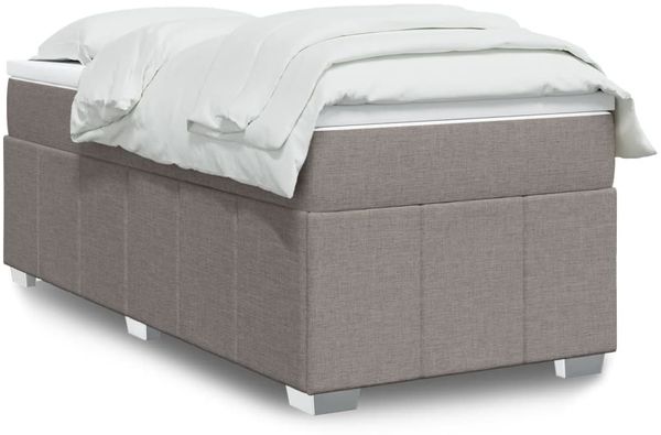 vidaXL Boxspringbett mit Matratze Taupe 80x200 cm Stoff 3285432