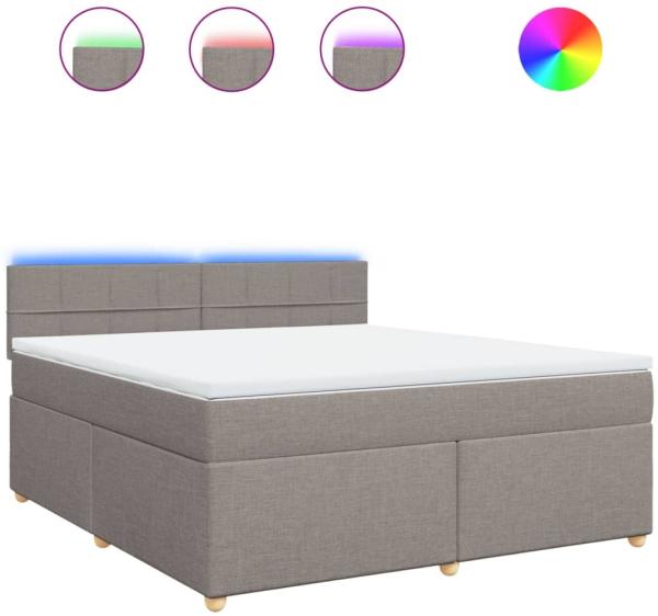 vidaXL Boxspringbett mit Matratze Taupe 180x200 cm Stoff 3289063