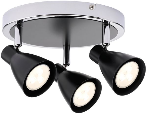 Paulmann Deckenleuchte Spotlight 2Simple LED 3x3,5W GU10 230V Schwarz Chrom 6254