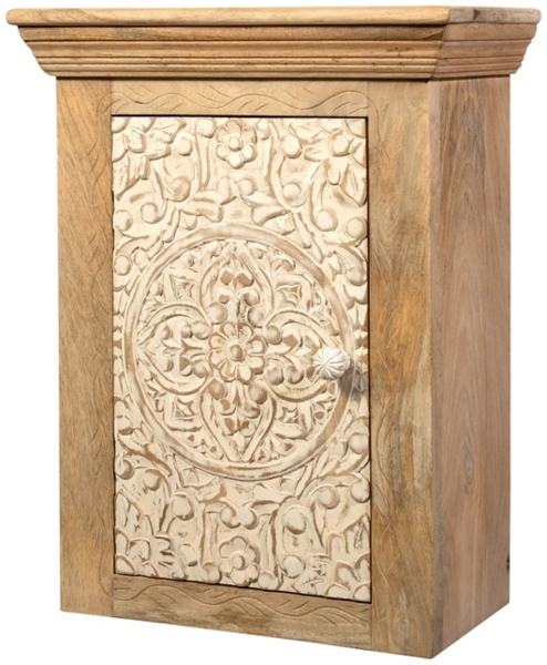 Badoberschrank 45x60cm 'Tibet' Mango natur & weiß antik