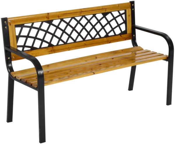 Leichte Tannenholz Gartenbank YORK, 118 x 50 x 74 cm in natur