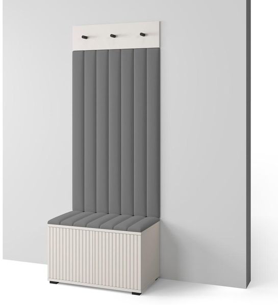 Garderoben-Set Ritmo version 6 mit Schuhregal und Polsterplatten, Ideal für Flur und Eingangsbereich (Cashmere, Trinity 15), 195 x 40 x 70 cm (Variante 2)