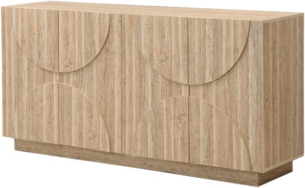 Merax Sideboard Kommode mit Regalen, Sideboard mit Rebounder, natürliche Holzmaserung Bild 9