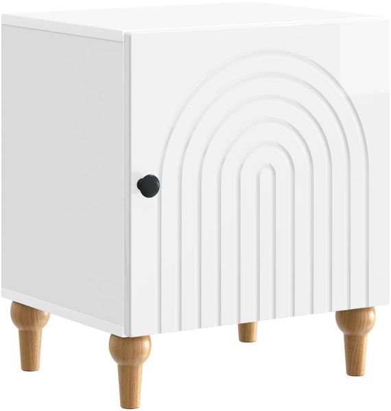 vidaXL Nachttisch Hochglanz Weiß 43 x 34,5 x 50 cm Holzwerkstoff 894113