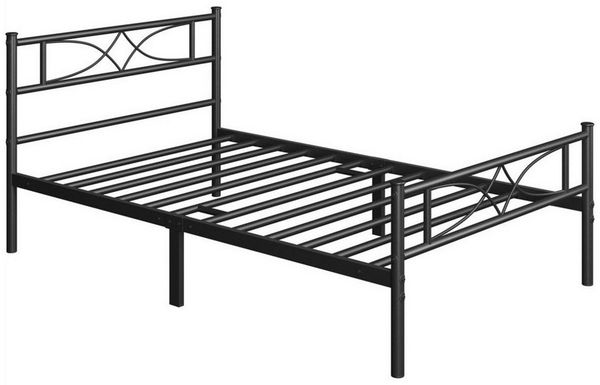 Yaheetech Metallbett Bettgestell, Bettrahmen mit Kopfteil Gästebett mit Lattenrost für Schlafzimmer