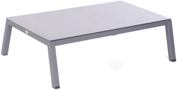 Sonnenpartner Loungetisch Empire 140x80 cm Aluminium anthrazit mit Glas Beistelltisch