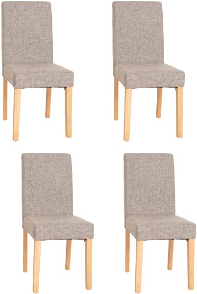 4er-Set Esszimmerstuhl 'Littau' Textil, grau, helle Beine