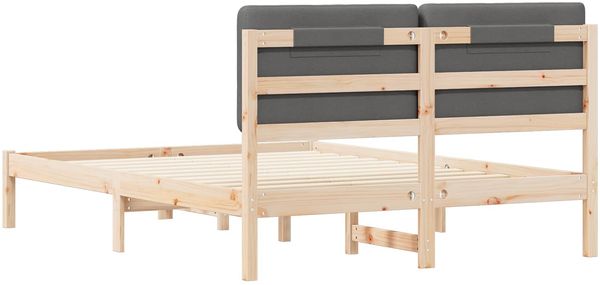 vidaXL Bettgestell mit gepolstertem Kopfteil Dunkelgrau 140 x 190 cm 877915 Bild 7