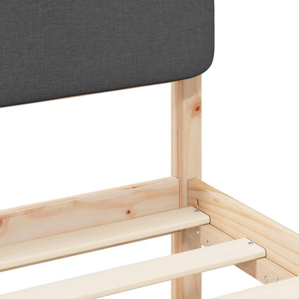 vidaXL Bettgestell mit gepolstertem Kopfteil Dunkelgrau 140 x 190 cm 877915 Bild 8